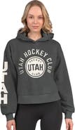 STARTER Women's Starter Heather Charcoal Utah Mammoth Star Player Cropped Fleece Hoodie