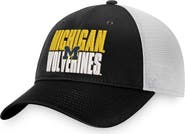 TOP OF THE WORLD Men's Top of the World Black/White Michigan Wolverines Stockpile Trucker Snapback Hat