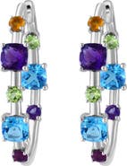 EFFY Sterling Silver Semiprecious Stone Inside Out Hoop Earrings