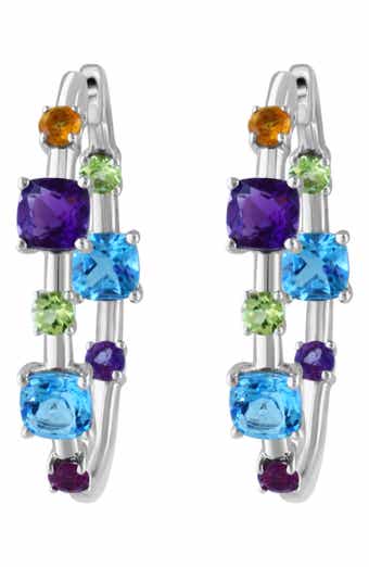 EFFY Sterling Silver Semiprecious Stone Inside Out Hoop Earrings