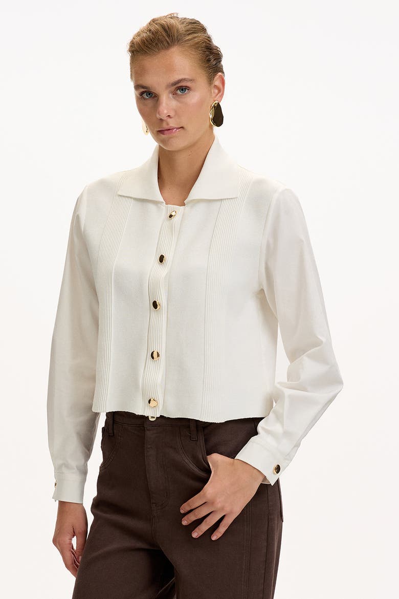 Corinne Poplin Shirt, Alternate, color, Ecru
