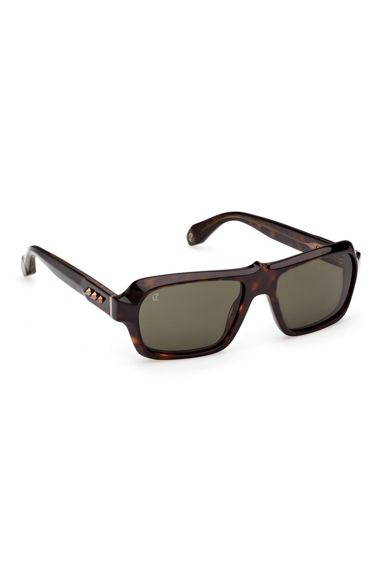 56mm Rectangular Sunglasses, Alternate, color, HAVANA GOLD / ZEISS BROWN RED