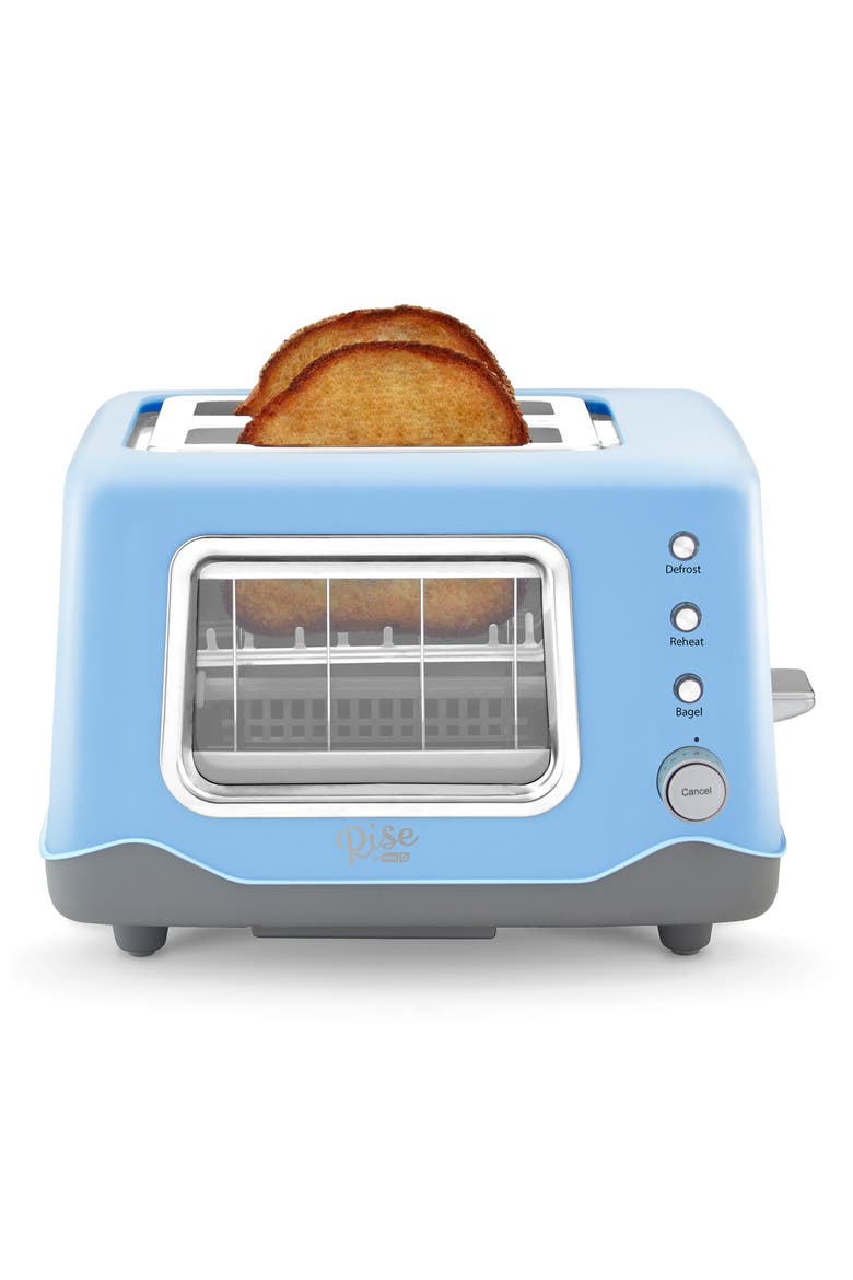 Rise by Dash 2-Slice Clear View Toaster, Alternate, color, BLUE