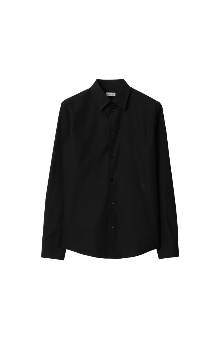Burberry Slim Fit Cotton Shirt, Alternate, color, Black