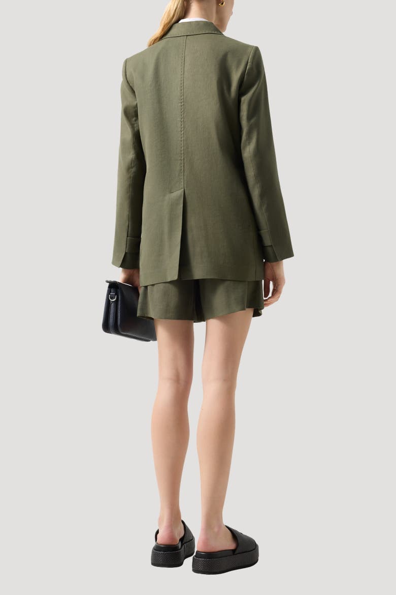 Linen Mix Blazer Hillary, Alternate, color, Olive green