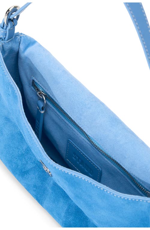 Shop Staud Harlow Suede Shoulder Bag In  Blue