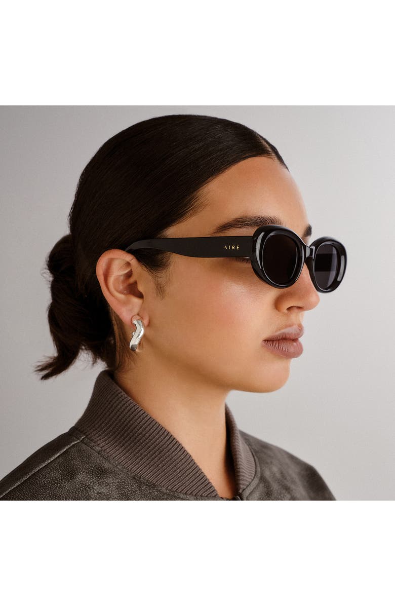 AIRE Epsilon 50mm Small Oval Sunglasses, Alternate, color, 