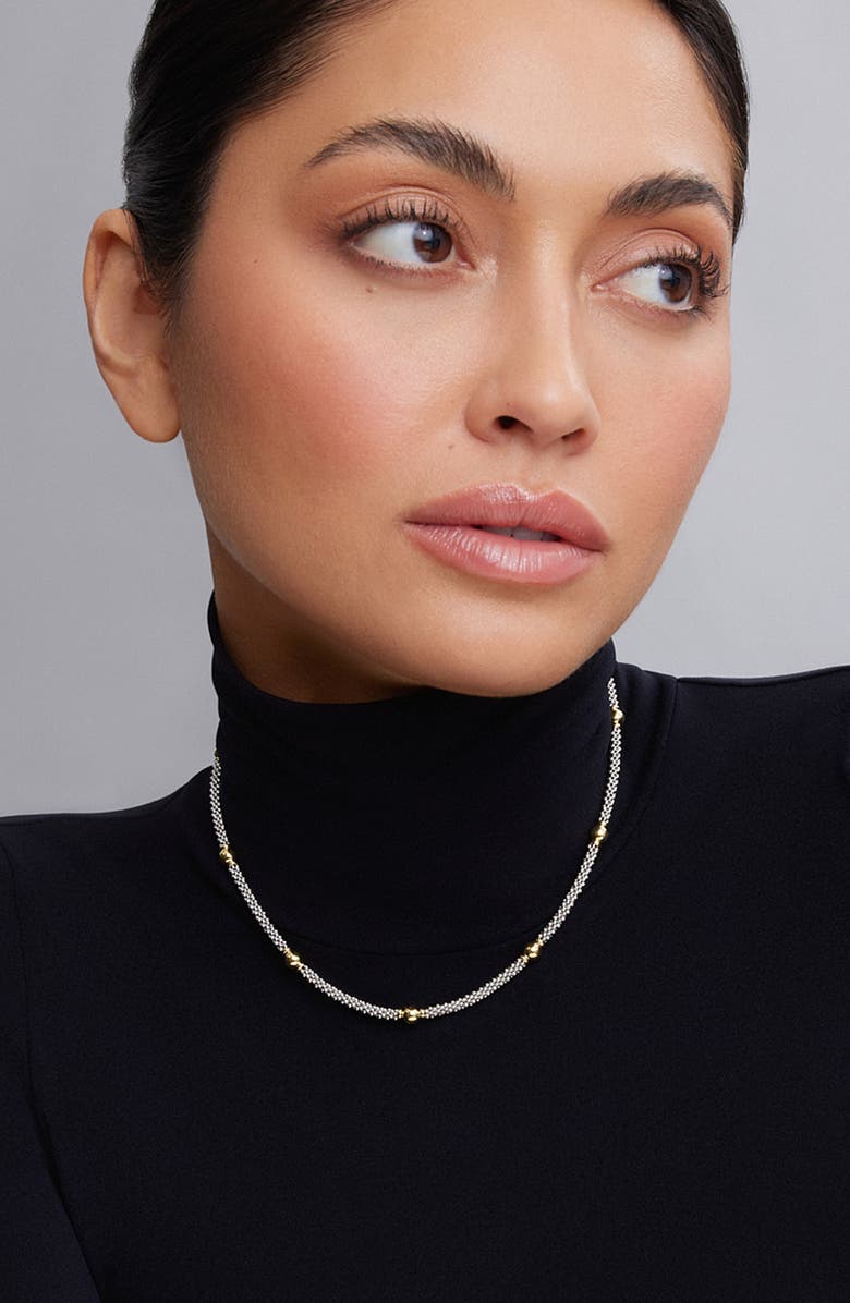 LAGOS Signature Caviar Bead Station Necklace, Alternate, color, Two-Tone