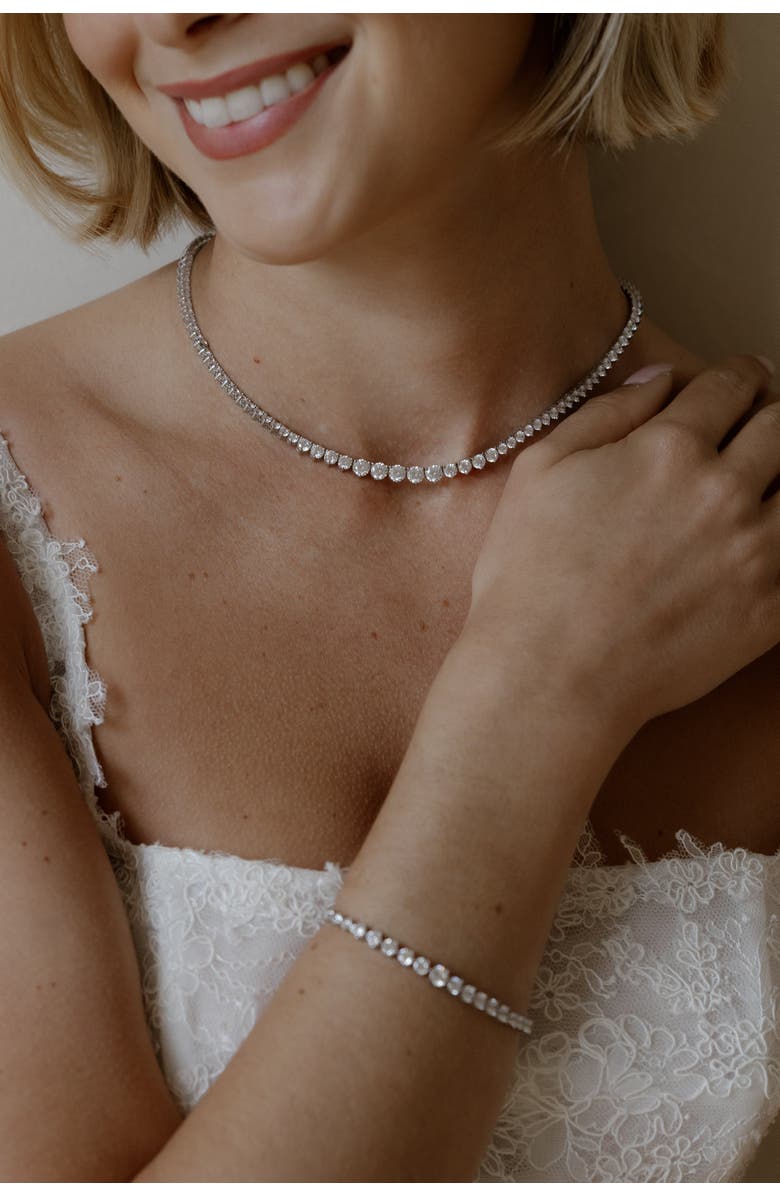 Untamed Petals High Society Tennis Necklace, Alternate, color, Silver