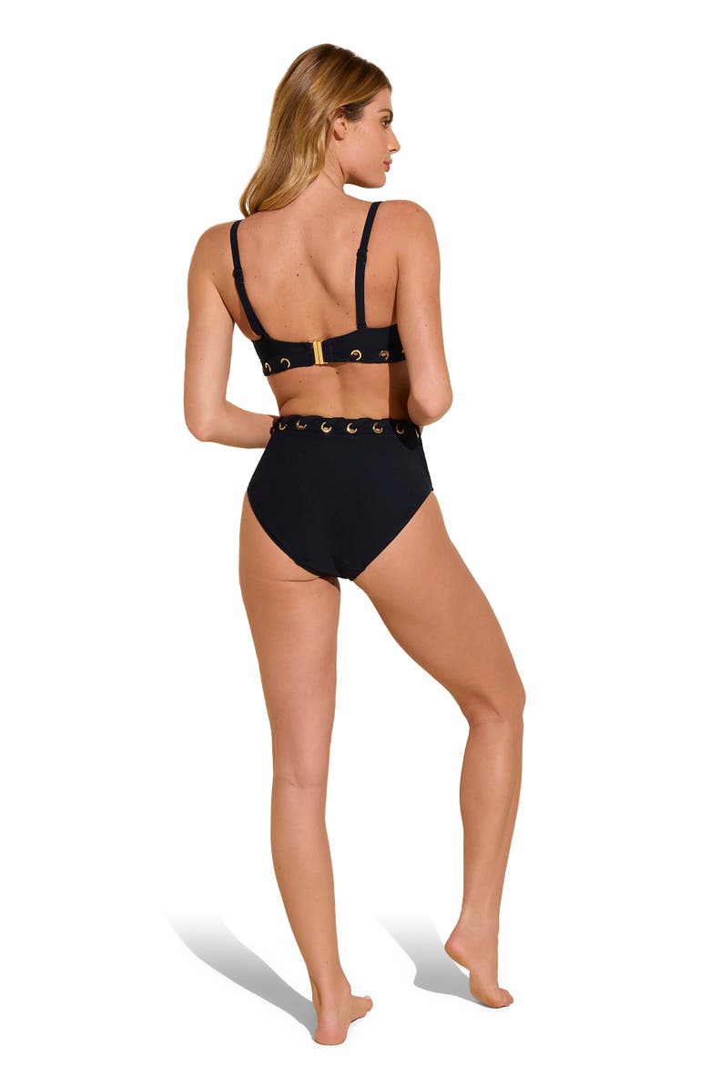 STYLEST DreamSculpt High Rise Grommet Bikini Bottom, Alternate, color, Caviar