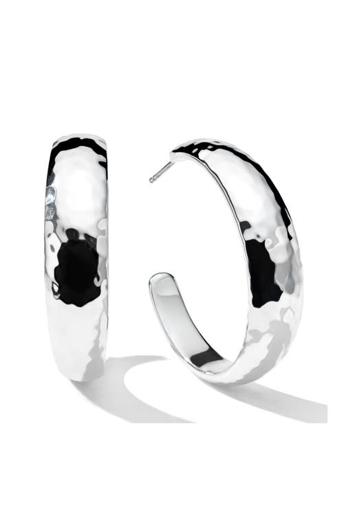Ippolita Classico Hammered Hoop Earrings In Silver
