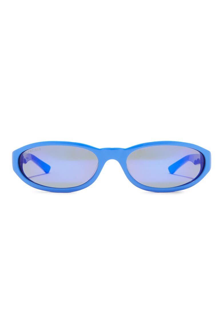 58mm Oval Sunglasses, Main, color, BLUE BLUE BLUE