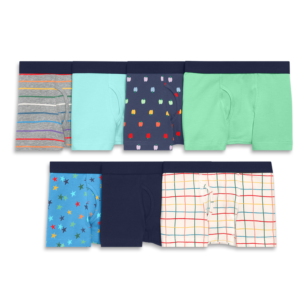 Primary Kids Boxer 7-pack In Rainbow Prints In Multi