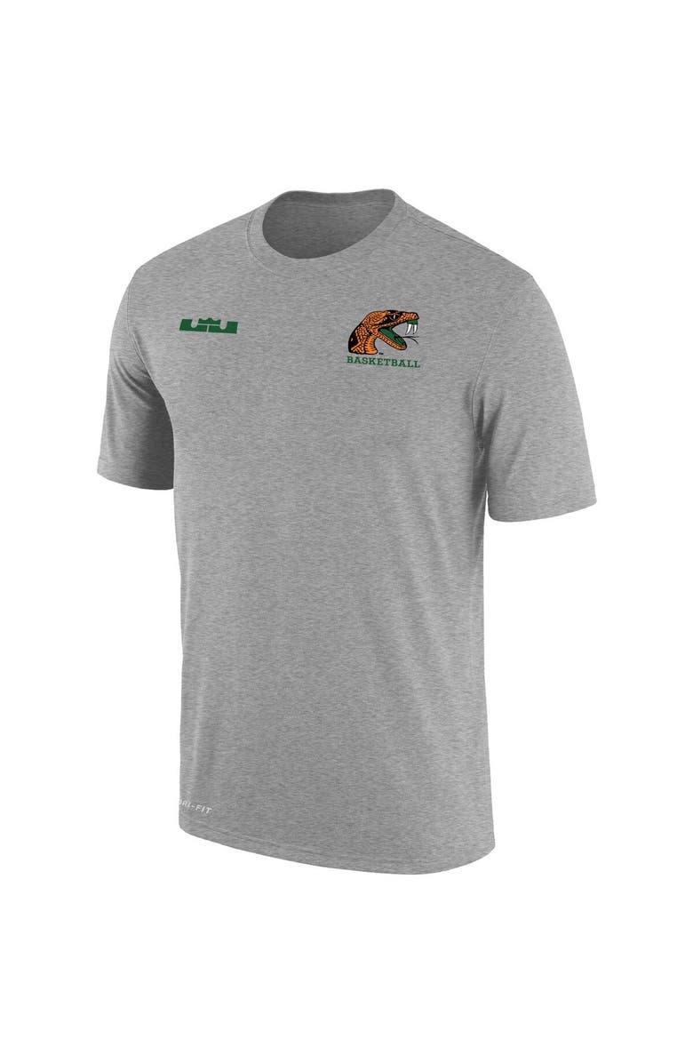 NIKE X LEBRON JAMES Men's Nike x LeBron James Gray Florida A&M Rattlers Collection Performance T-Shirt, Alternate, color,