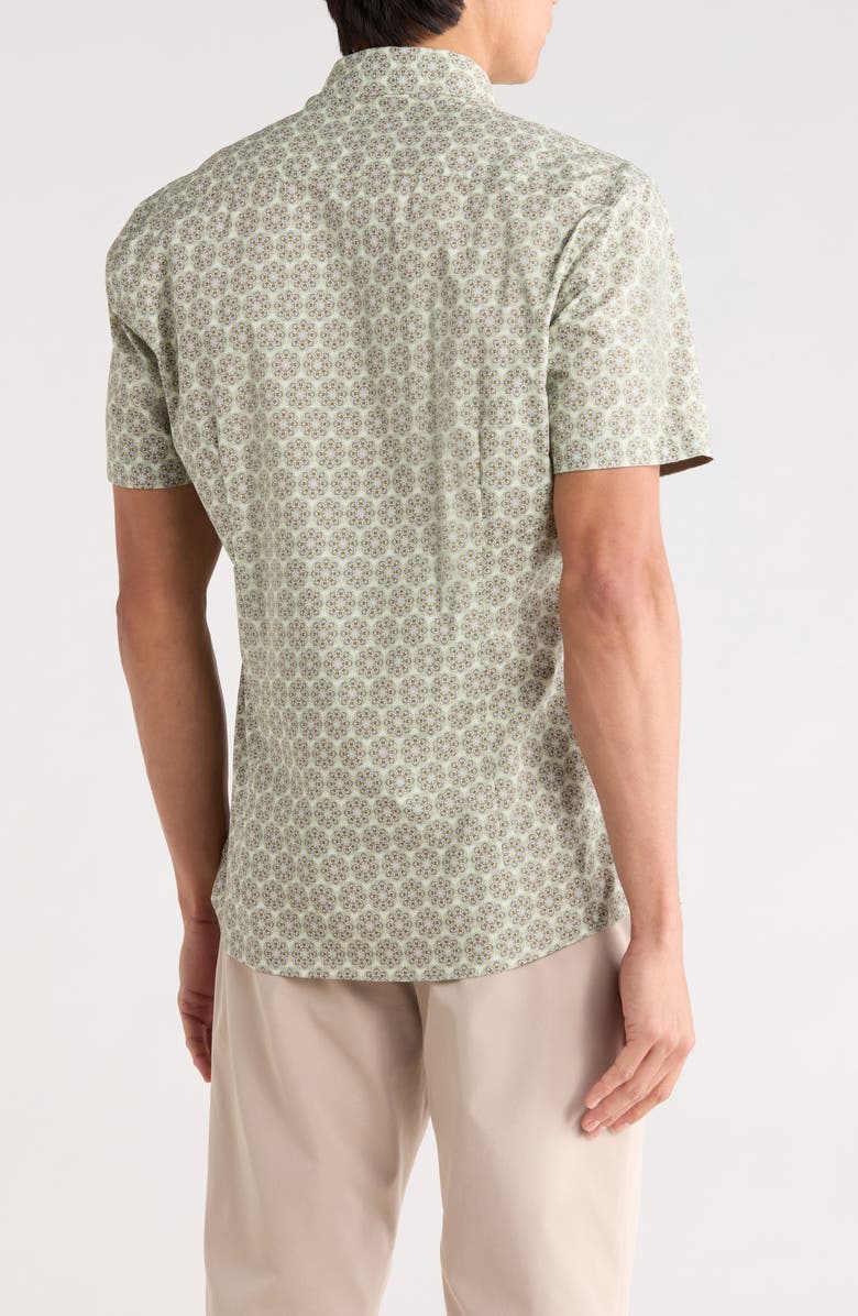SOUL OF LONDON Cotton Stretch Short Sleeve Sport Shirt, Alternate, color, Tan/ Tan