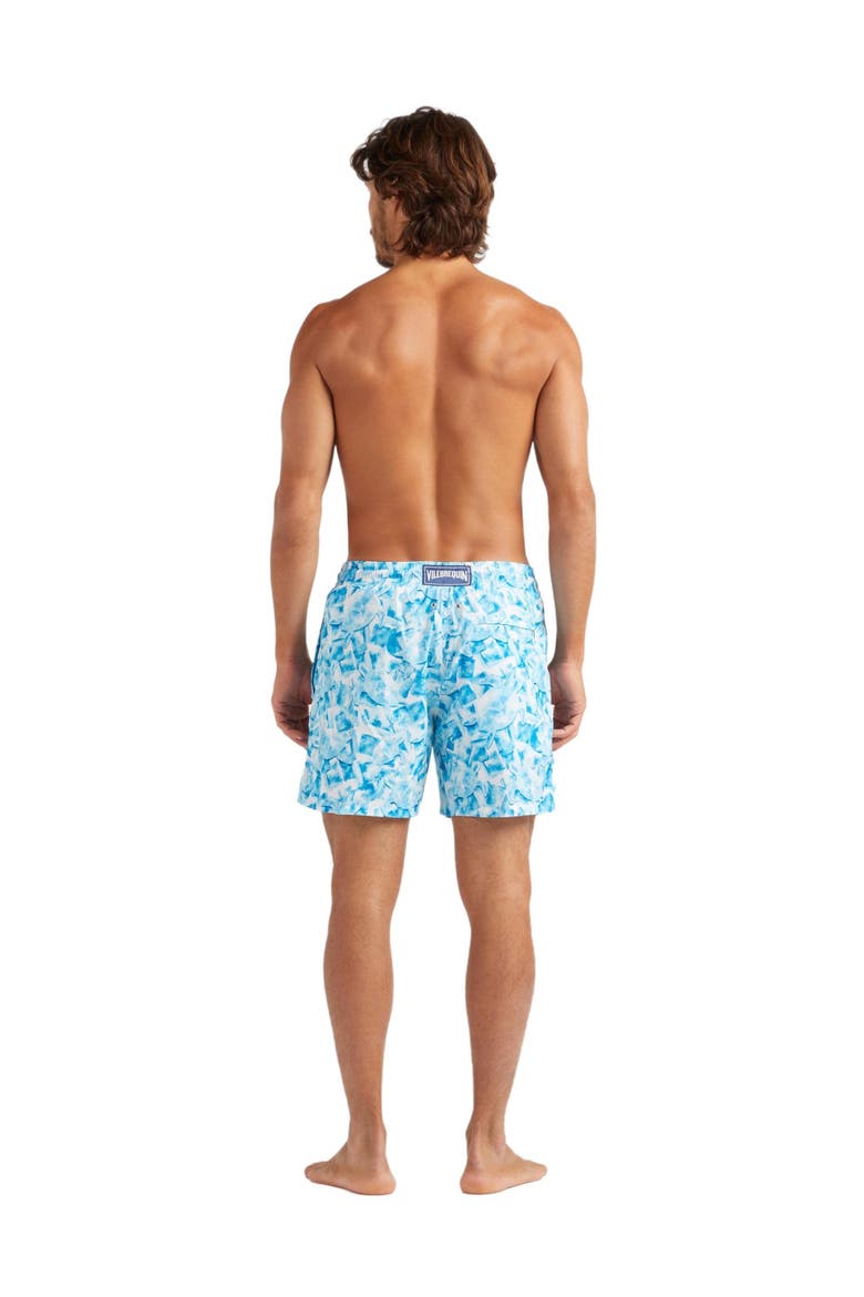 Men's Iced Turtles Light Fabric Swim Shorts, Alternate, color, BLANC