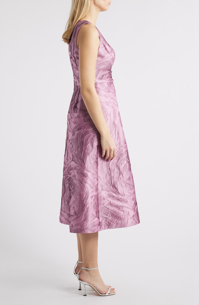 Kay Unger Odetta Floral Jacquard Sleeveless A-Line Cocktail Dress, Alternate, color, Heather Rose