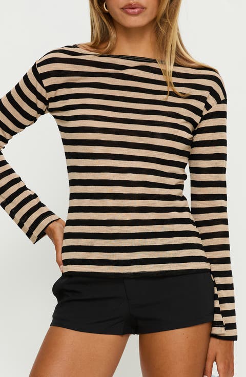 So Composed Boat Neck Knit Top