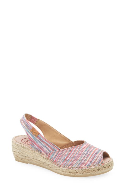 Beri Slingback Espadrille Peep Toe Platform Wedge Sandal (Women)