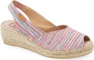 Toni Pons Beri Slingback Espadrille Peep Toe Platform Wedge Sandal
