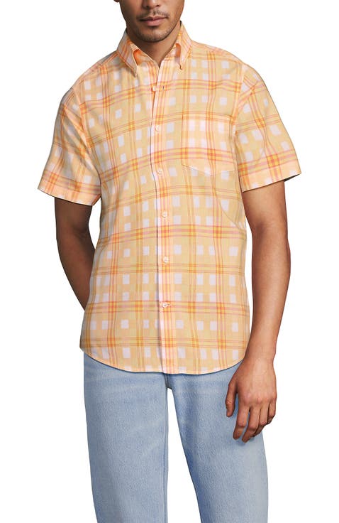 Traditional Fit Short Sleeve Madras Shirt