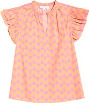 SUGARLIPS Risette Floral Tiered Ruffle Sleeve Top