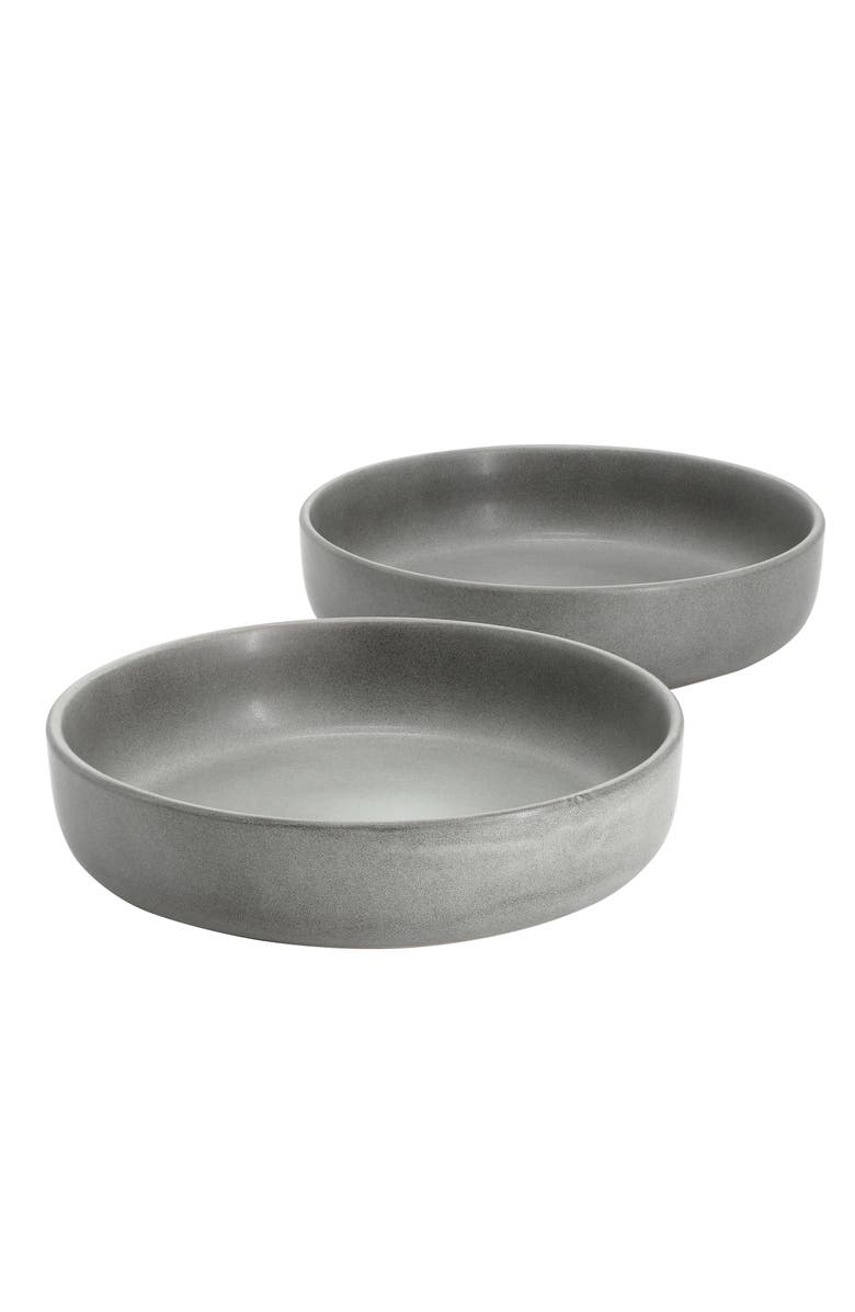 Soho Lounge Bryant Park 2 Piece 8 Inch Stoneware Dinner Bowl Set, Main, color, Gray