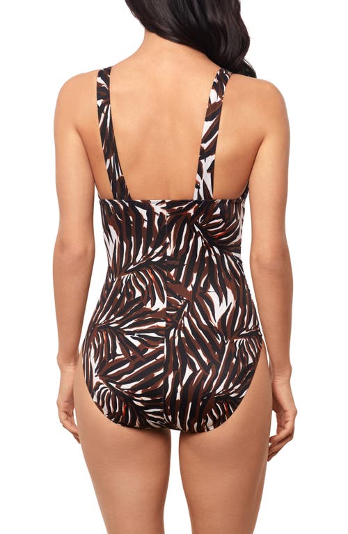 Magicsuit ® Ventana Evangeline Plunge Neck One-piece Swimsuit In Brown Multi