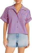 matty m. Chamber Directional Stripe Cotton Blend Button-Up Shirt