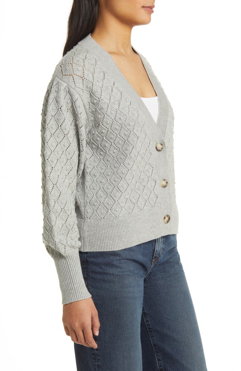 Caslon<sup
®</sup
 Pointelle Deep V-Neck Cardigan, Alternate, color, 