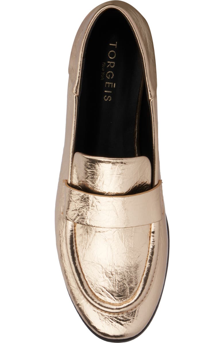 TORGEIS Carleigh Moc Toe Loafer, Alternate, color, Gold