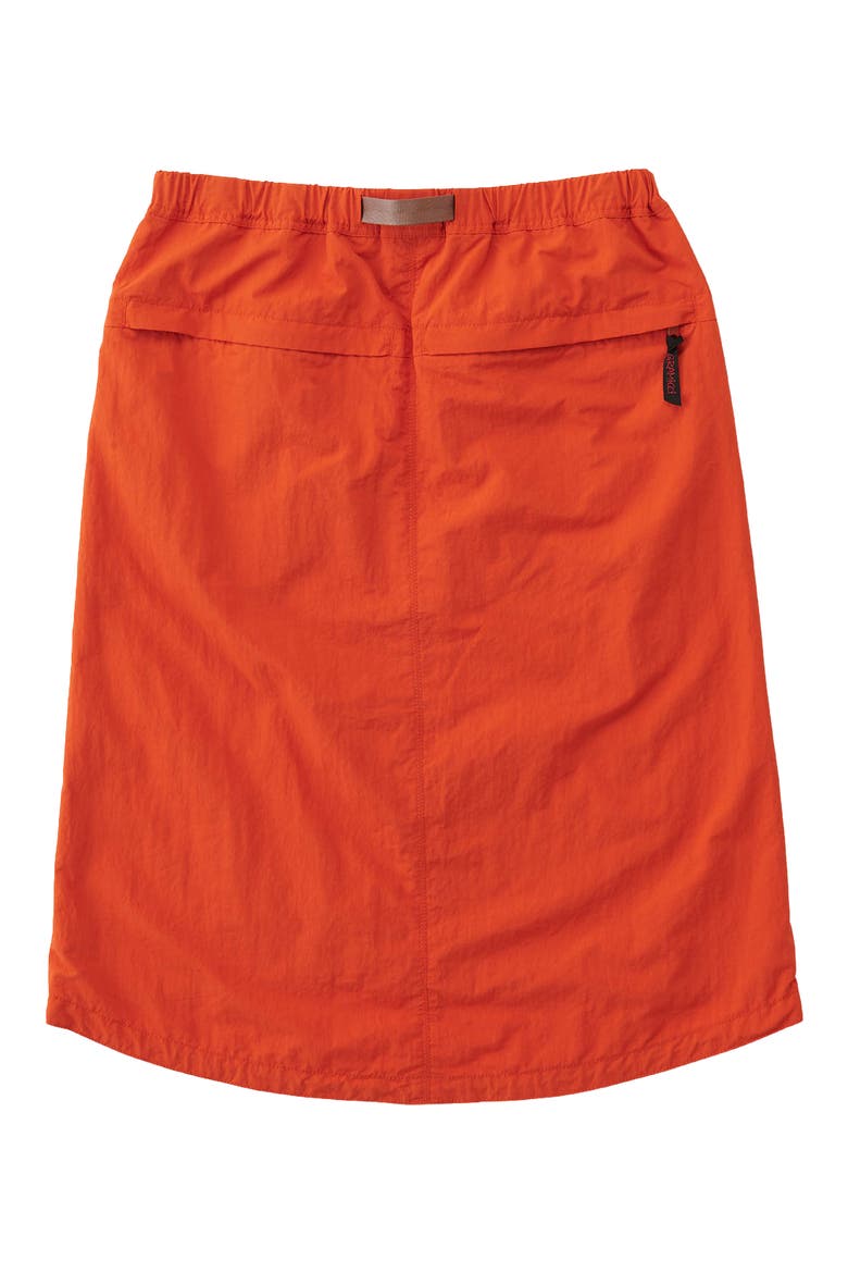 Packable Woven Midi Skirt, Alternate, color, ORANGE