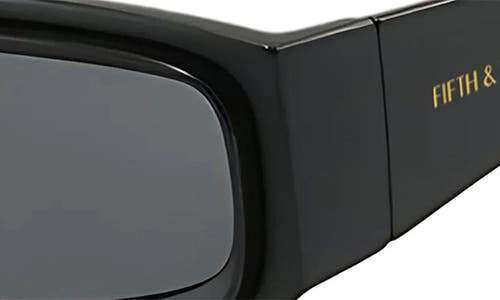Fifth & Ninth Rae 52mm Polarized Rectangular Sunglasses In Black