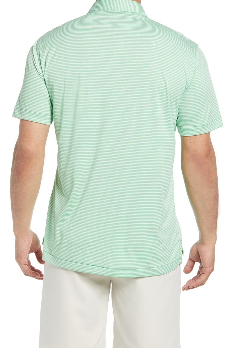 Featherweight Mélange Stripe Short Sleeve Polo, Alternate, color, MINT LEAF