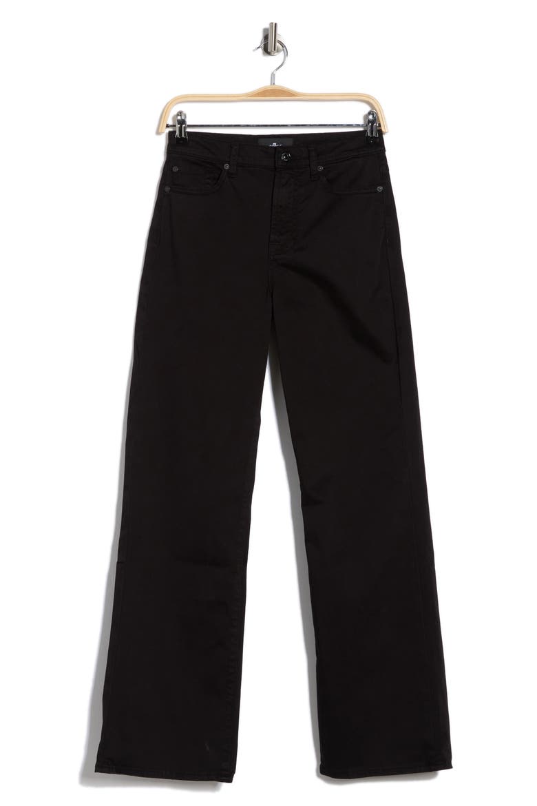 Alexa High Waist Straight Leg Sateen Pants, Alternate, color, SATEEN BLACK
