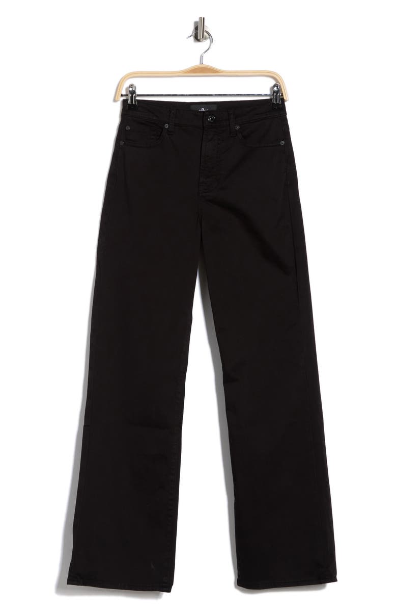 7 For All Mankind Alexa High Waist Straight Leg Sateen Pants, Alternate, color, Sateen Black