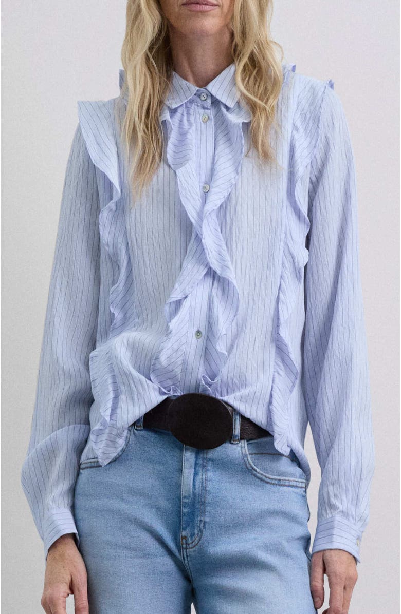 Scalpers Stripesfrill Shirt, Main, color, Bluestripes
