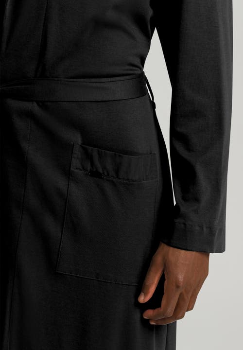 Hanro Night And Day Knit Robe In Black