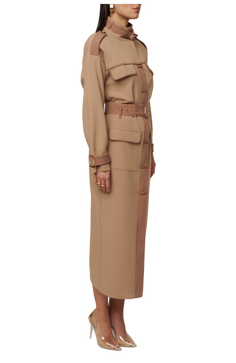 JLUXLABEL Icon Belted Midi Dress, Alternate, color, Beige