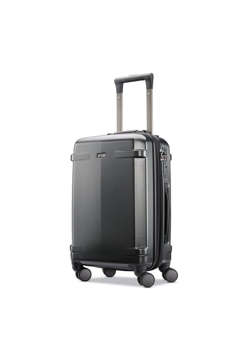 Century Deluxe Carry-On Expandable Spinner 22", Main, color, Black/Gunmetal