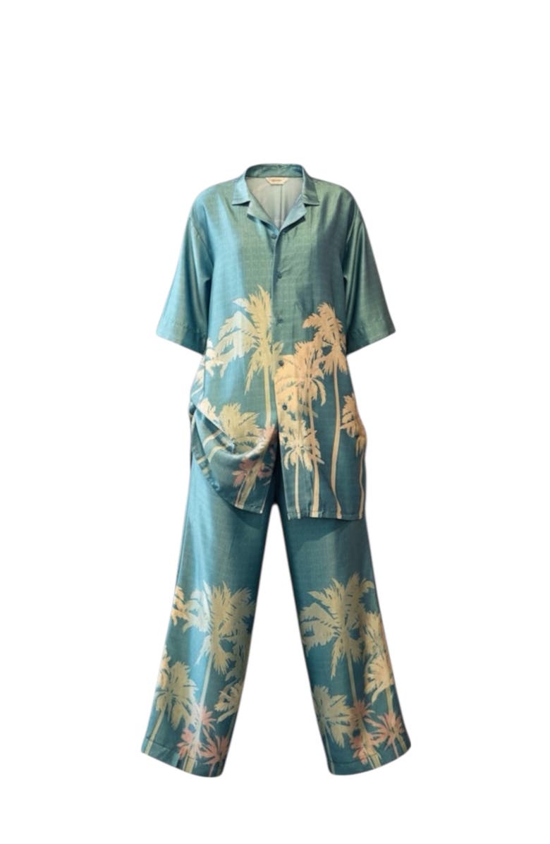 Flaunt Archive Azure Pants Set, Main, color, Turquoise Blue