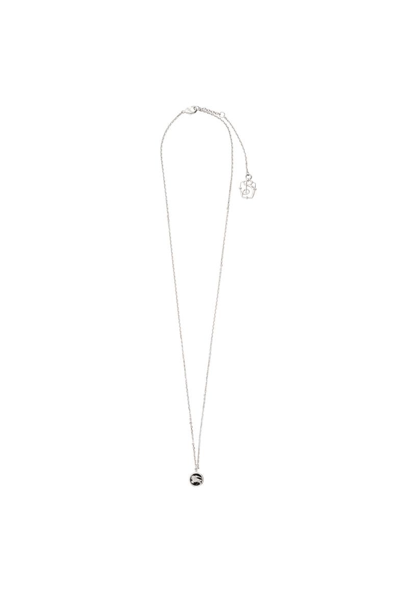 Knight Coin Necklace, Main, color, Silver/black