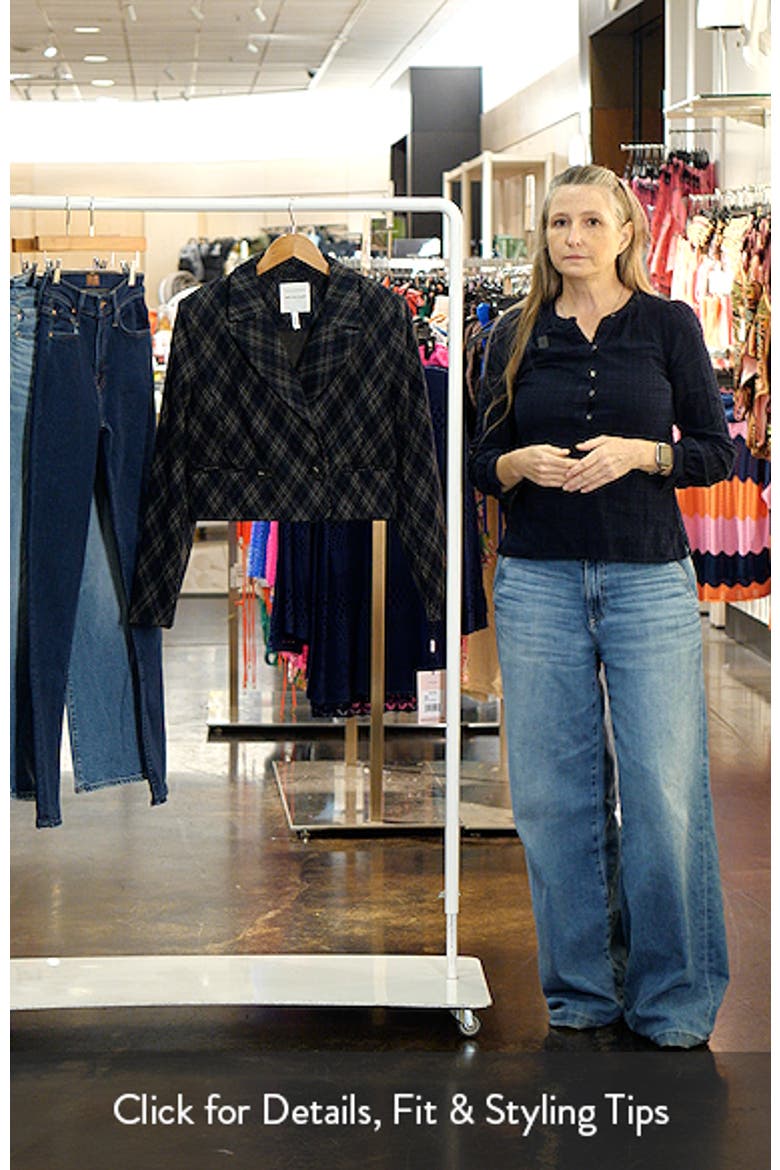 Plaid Double Breasted Cropped Blazer video