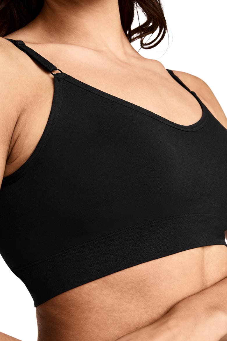Women's Seamfree Back Smoothing Cami Strap Bralette, Alternate, color, Black