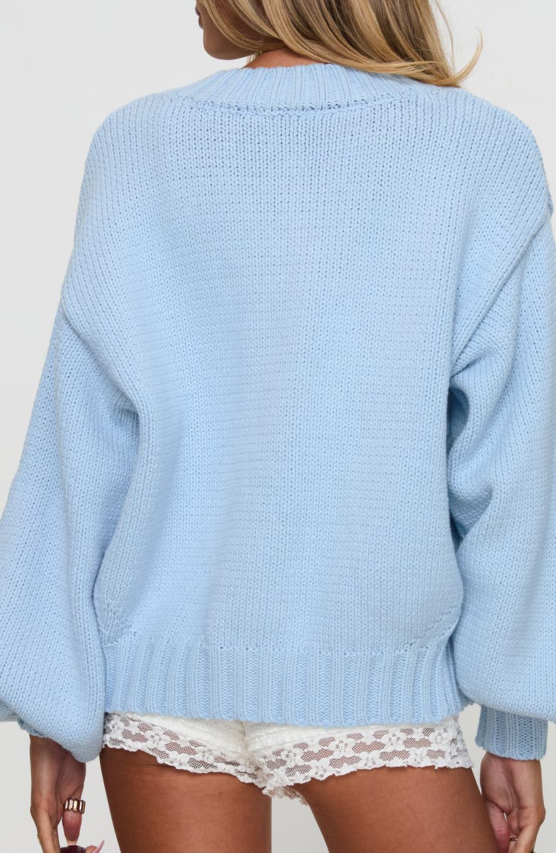 Princess Polly Edern Cotton Blend Cardigan, Alternate, color, Blue