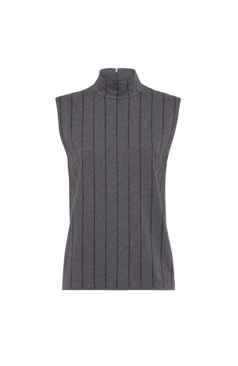 Brunello Cucinelli Dazzling Embroidery top, Main, color, Lead