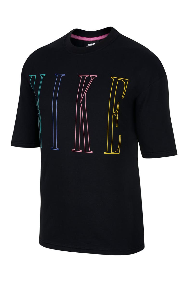 Boxy Logo Tee, Main, color, BLACK