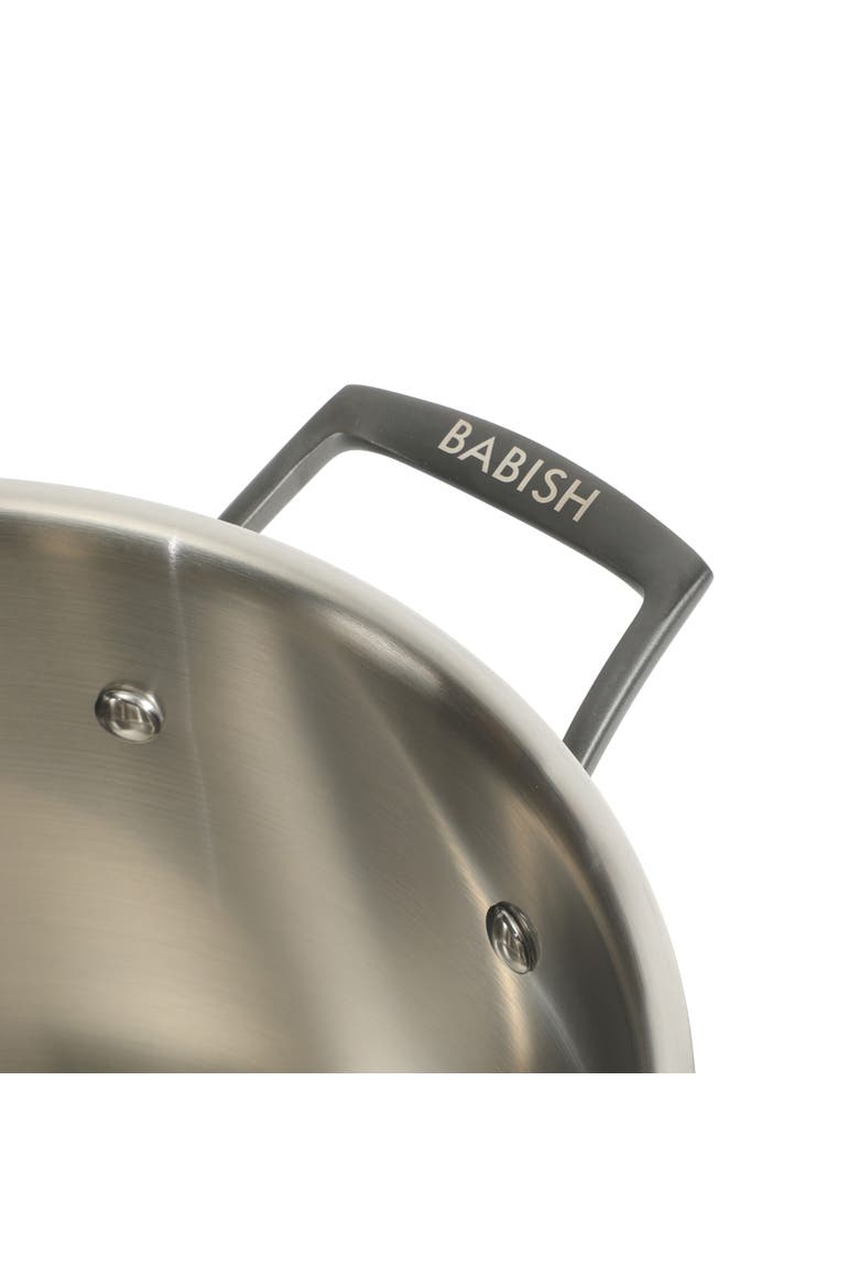 8 Quart Tri Ply Stainless Steel Stock Pot with Glass Lid & Black Handles Dutch Oven, Oven Safe, Dishwasher Safe, Alternate, color, Stainless Steel