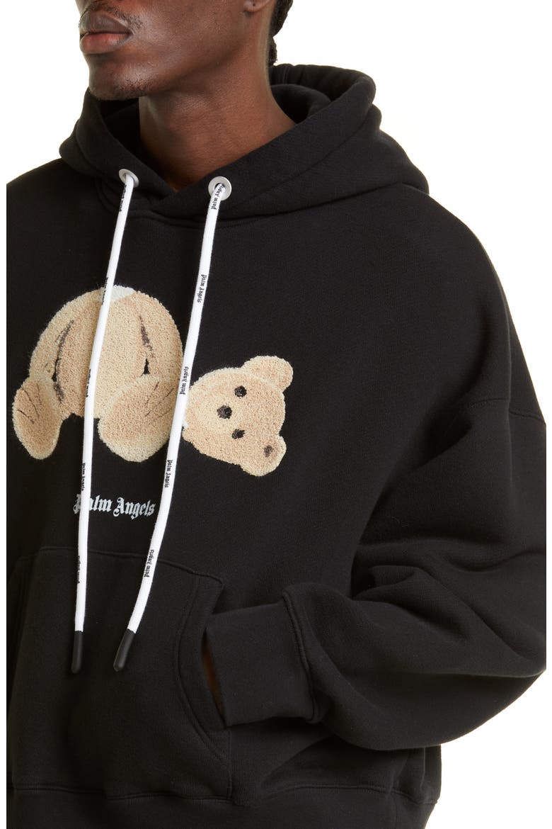 Headless Bear Appliqué Hoodie, Alternate, color, BLACK BROWN