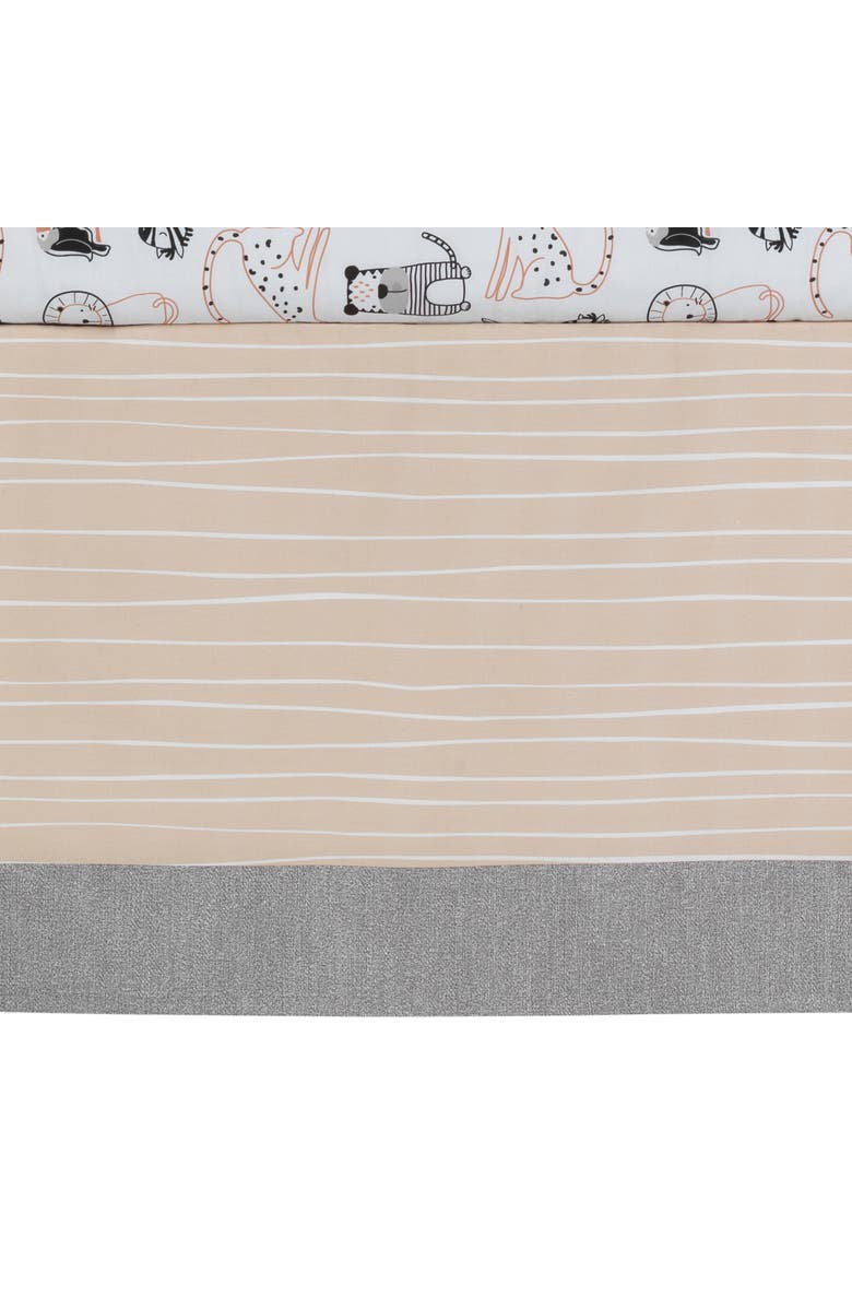Lambs & Ivy Patchwork Jungle Animals 4-Piece Nursery Baby Crib Bedding Set, Alternate, color, Brown Multicolor